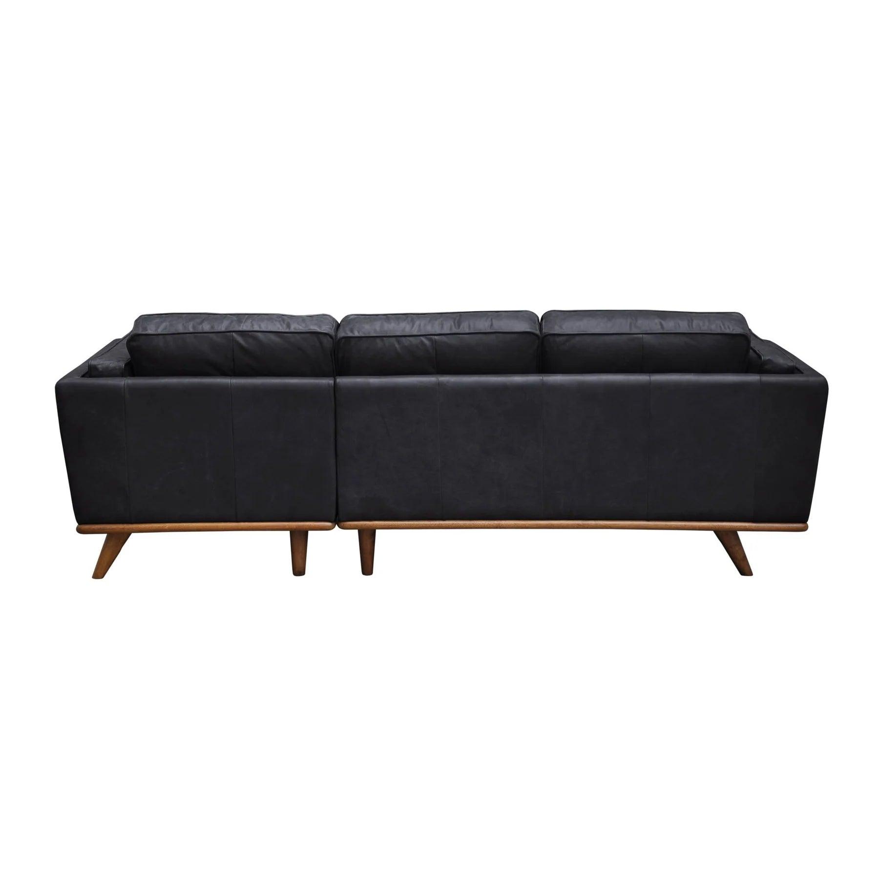 LAS VEGAS ARIA Italian Leather Right Sectional - Charme Black Leather - Northern Interiors