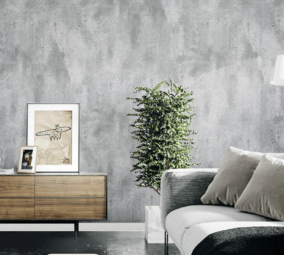 Light Gray Concrete Waterproof Wallpaper - Northern Interiors
