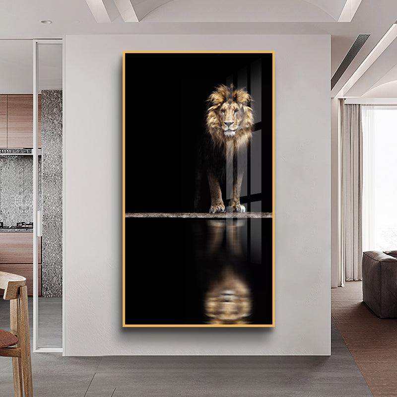Lion Crystal Porcelain Framed Print Wall Art - Northern Interiors