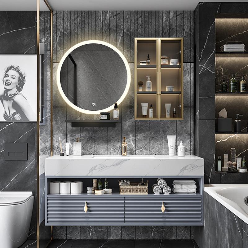 Luxury Wall Mount Grey Bathroom Vanity Set - Northern Interiors