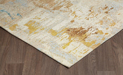 Marble Gold Beige Modern Washable Area Rug - Northern Interiors