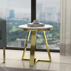 Marble Top Gold Stainless Steel Coffee Table - Northern Interiors