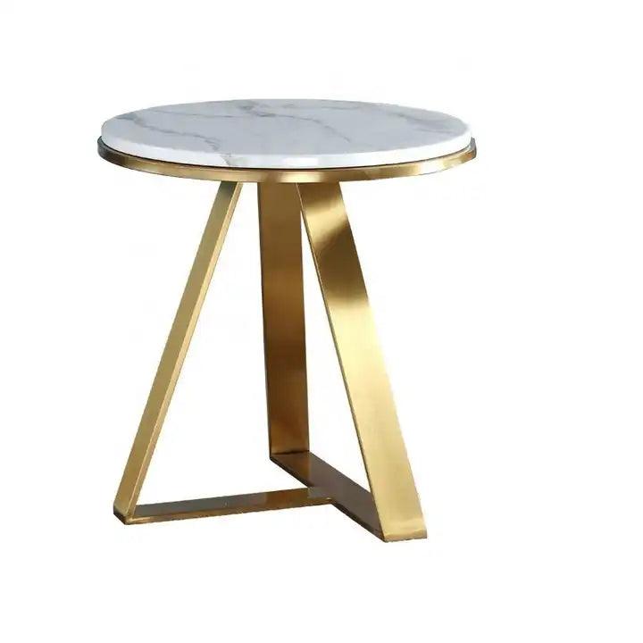 Marble Top Gold Stainless Steel Coffee Table - Northern Interiors