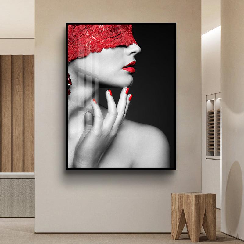 Masquerade Selective Color Crystal Porcelain Framed Print Wall Art - Northern Interiors