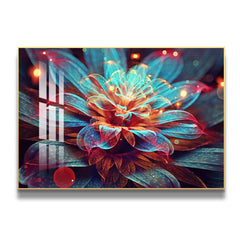 Modern Diamond Flower Gold Frame Wall Art - Northern Interiors