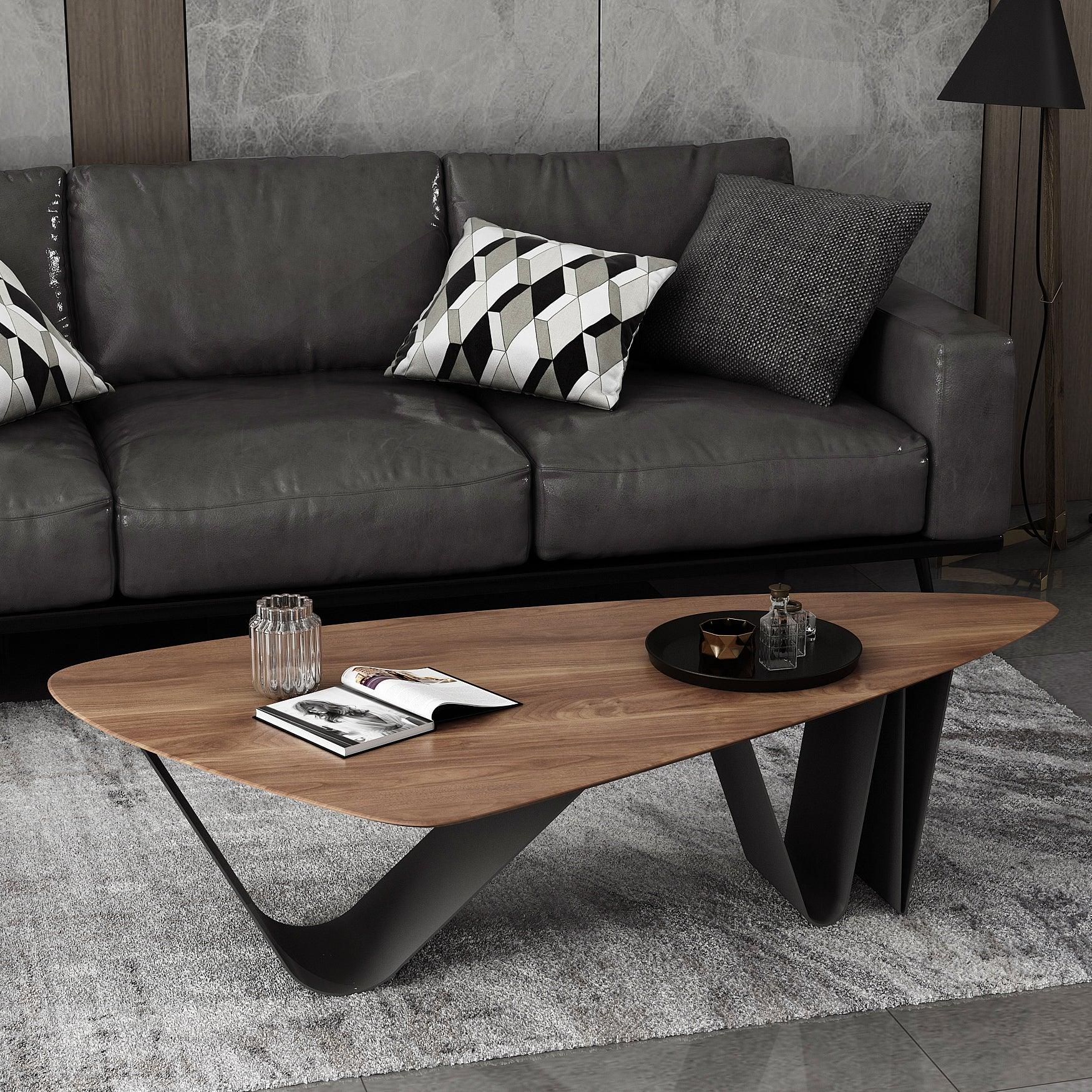 Nordic Modern Walnut Coffee Table and Side table - Northern Interiors