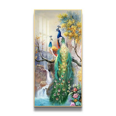 Peacock Décor Gold Frame Wall Art - Northern Interiors