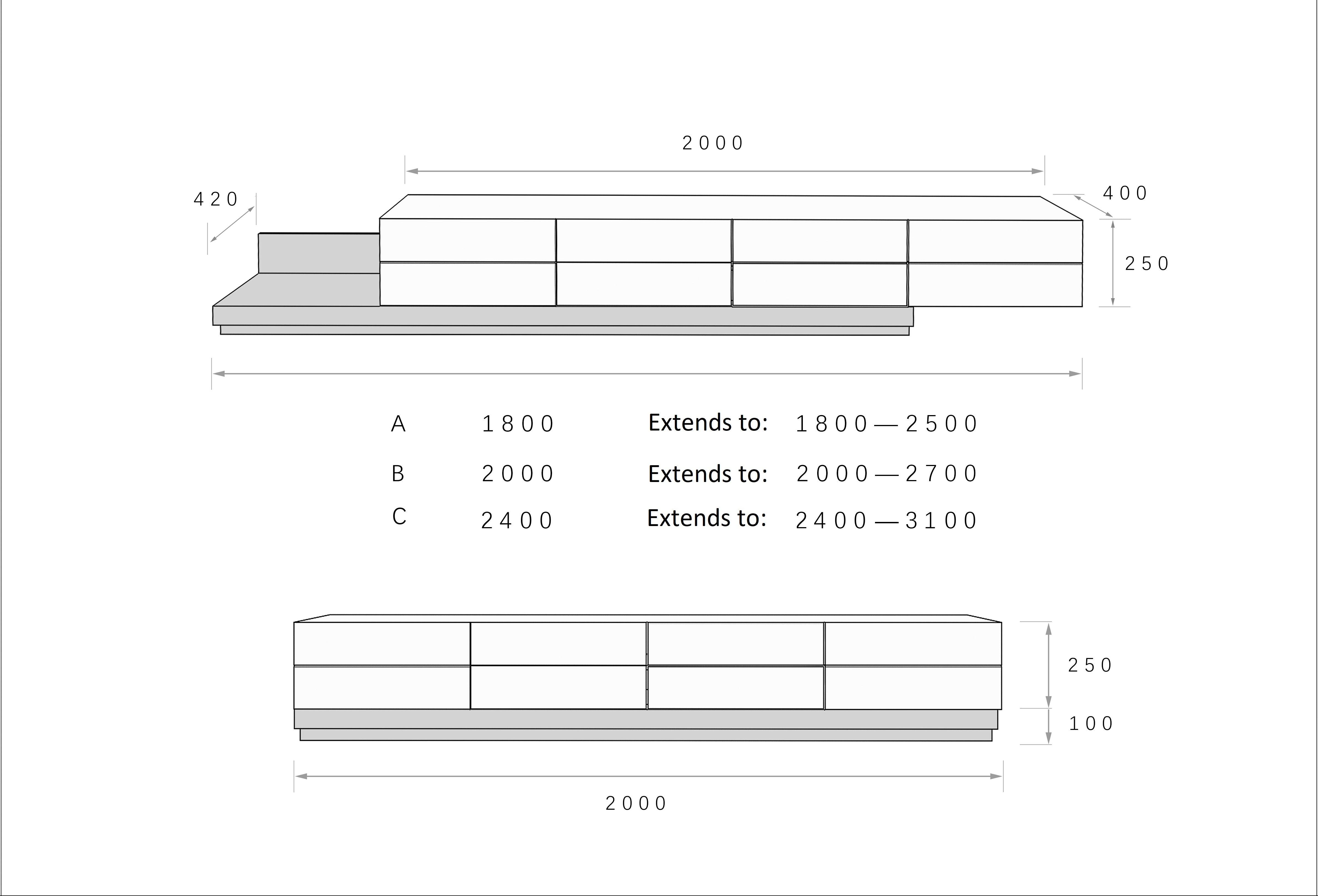 Rosina TV Cabinet & Coffee Table Set - Northern Interiors