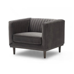 SAGE Forest Green Club Chair - Stone Grey Velvet - Northern Interiors