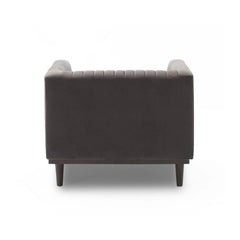 SAGE Forest Green Club Chair - Stone Grey Velvet - Northern Interiors