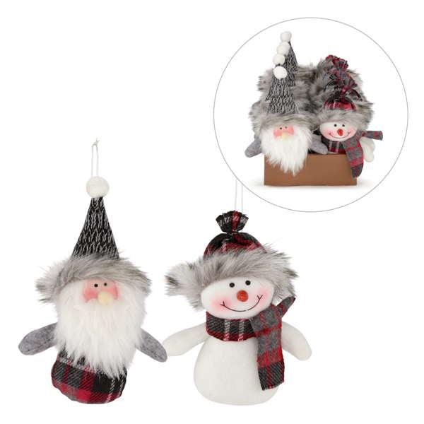 Santa and Snowman Pair of ornaments - Northern Interiors