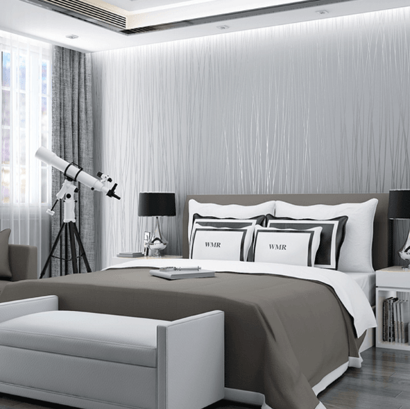 Silver Stripes Waterproof Wallpaper - Northern Interiors