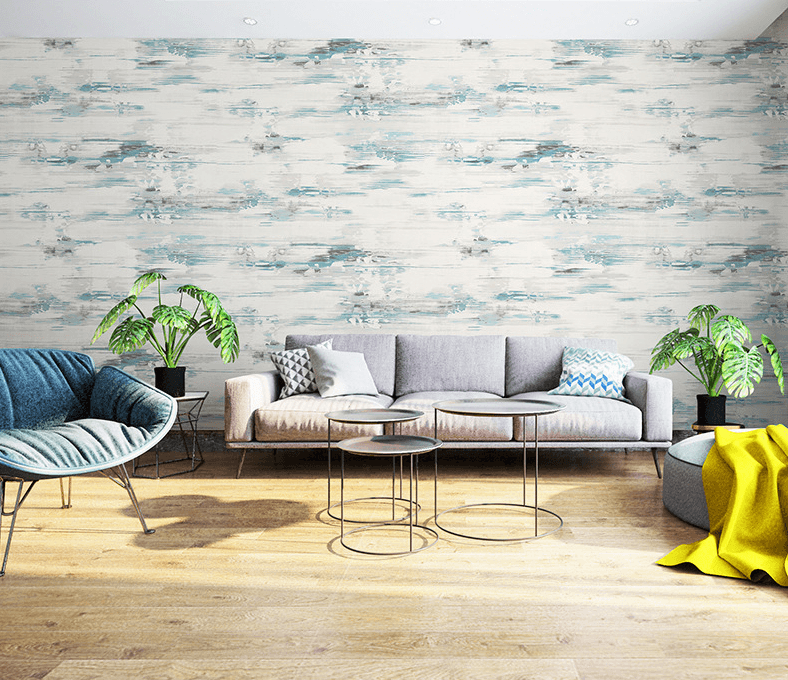 Turquoise Abstract Waterproof Wallpaper - Northern Interiors