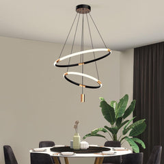 Draga Luxury Black and Gold double Ring LED Pendant Light - Northern Interiors