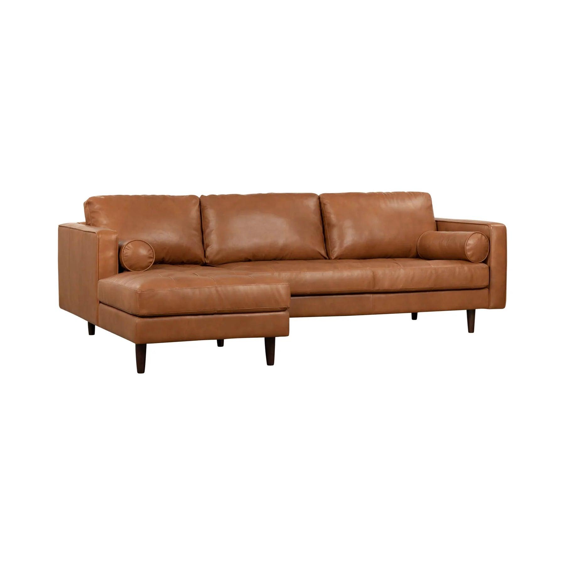 GEORGIA Genuine Leather Sectional Sofa - Oxford Spice - Northern Interiors
