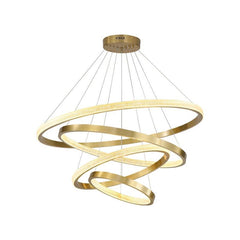 Gold Modern Luxury LED 4 Ring Pendant Chandelier - Northern Interiors