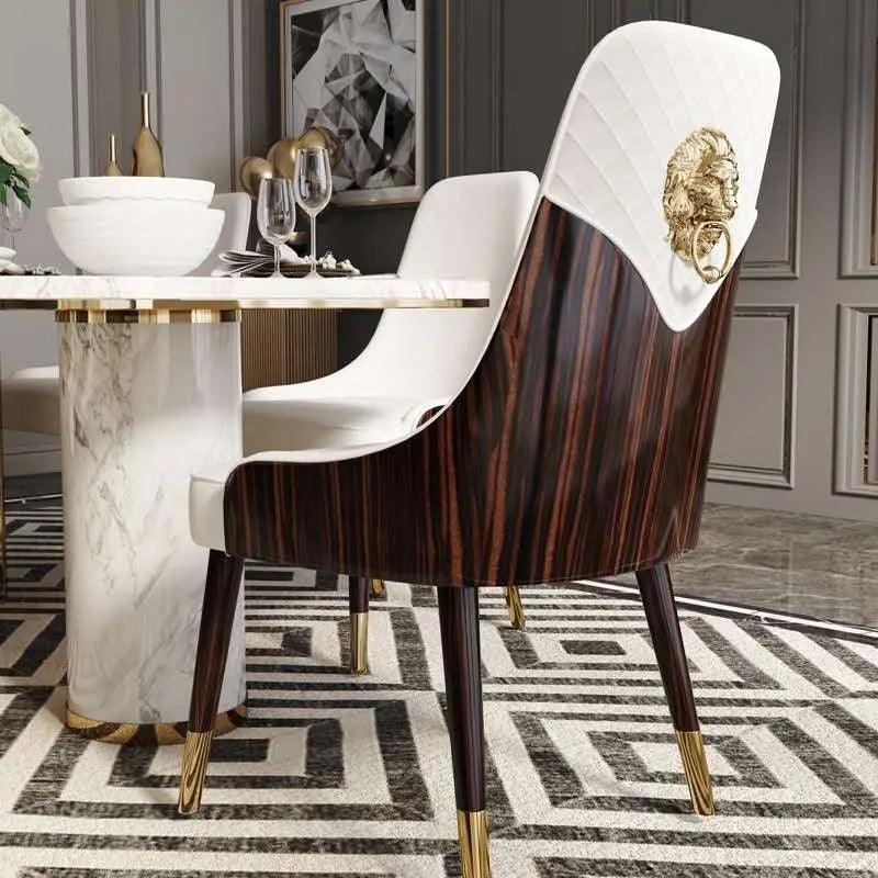 Super Luxury Medusa Head Leather Dining Chair - Northern Interiors