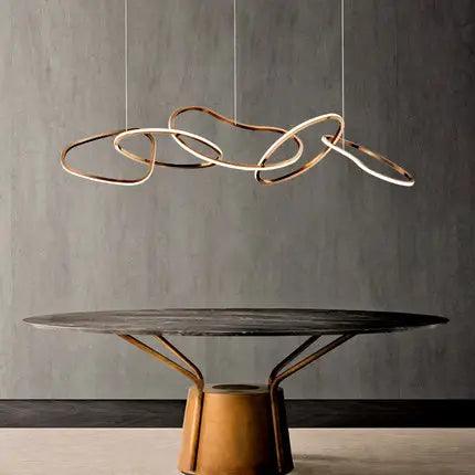 TWIST Modern Luxury Gold LED Linear Pendant Light - Northern Interiors