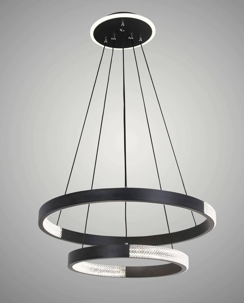 YingYang Modern Luxury Black 2 Ring LED Pendant Light - Northern Interiors