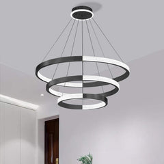 YingYang Modern Luxury Black 3 Ring LED Pendant Light - Northern Interiors