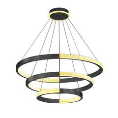 YingYang Modern Luxury Black 3 Ring LED Pendant Light - Northern Interiors